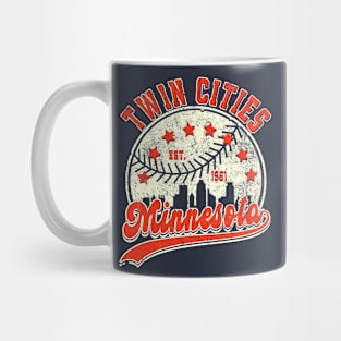 Cool Twin Cities Minnesota Baseball Skyline Mug